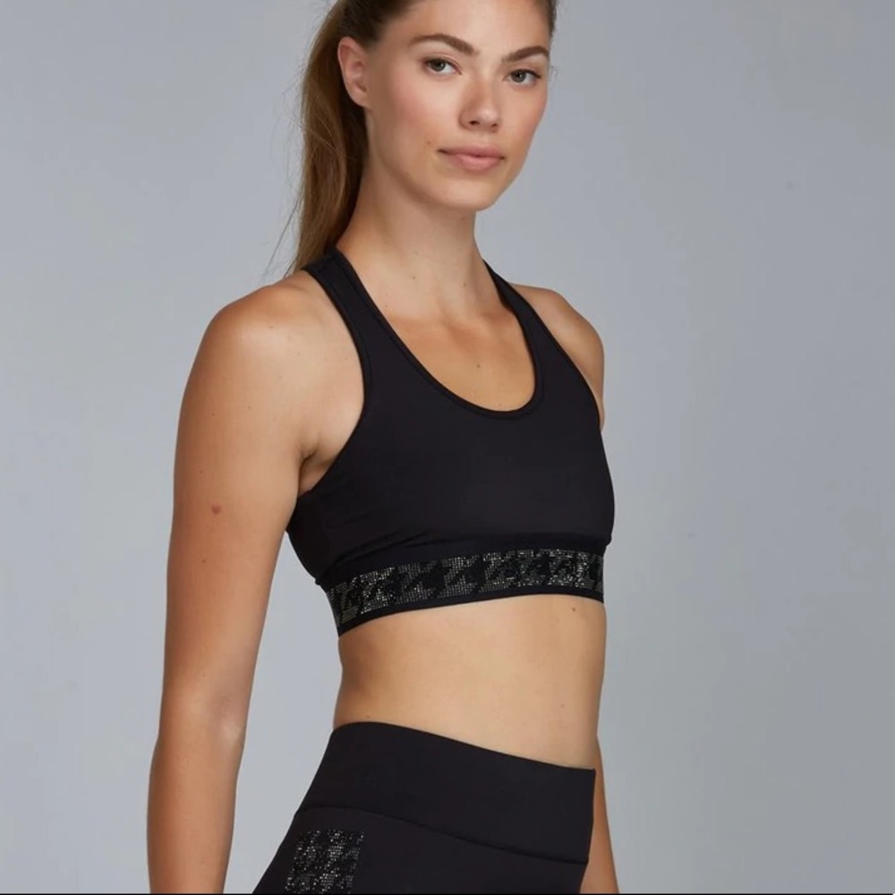 NWT Noli black crystal houndstooth bra